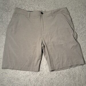 Prana Breathe Shorts Mens 38 Beige Nylon Stretch Casual Outdoor Hiking 9" Inseam